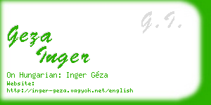 geza inger business card