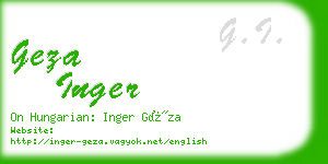 geza inger business card